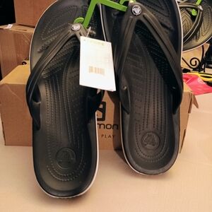 Black Crocs Flip Flops